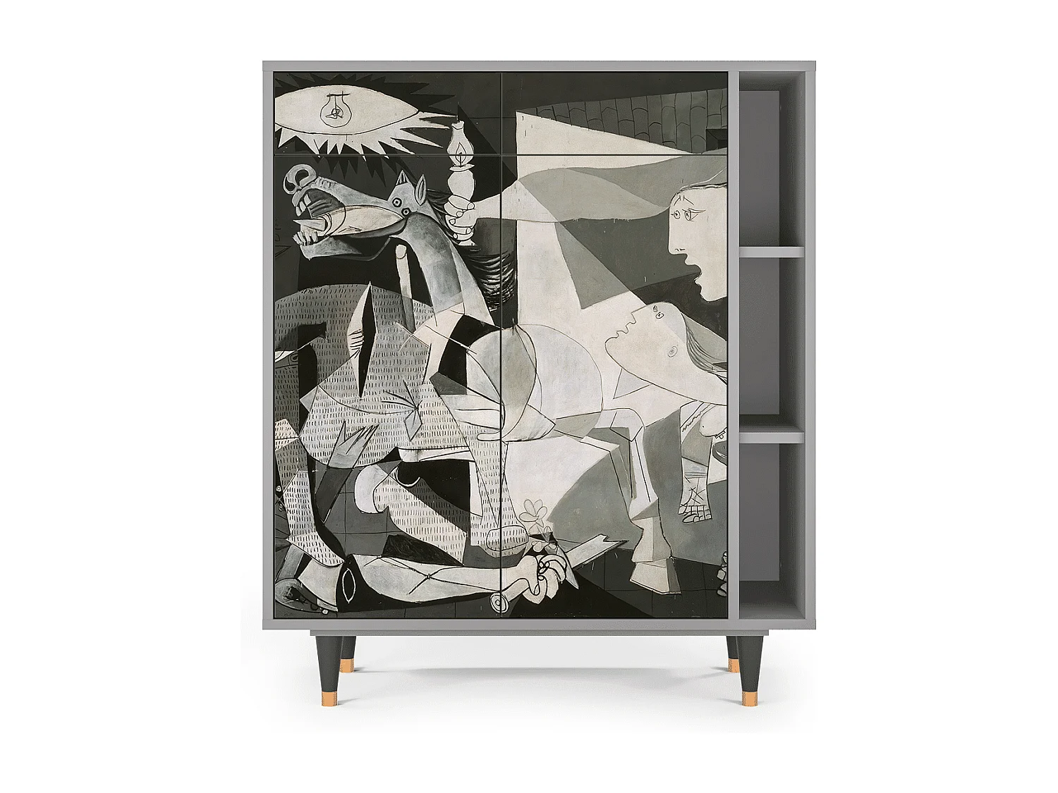 Kredens - 96х110х41 cm - BS6 - Guernica by Picasso, Szary