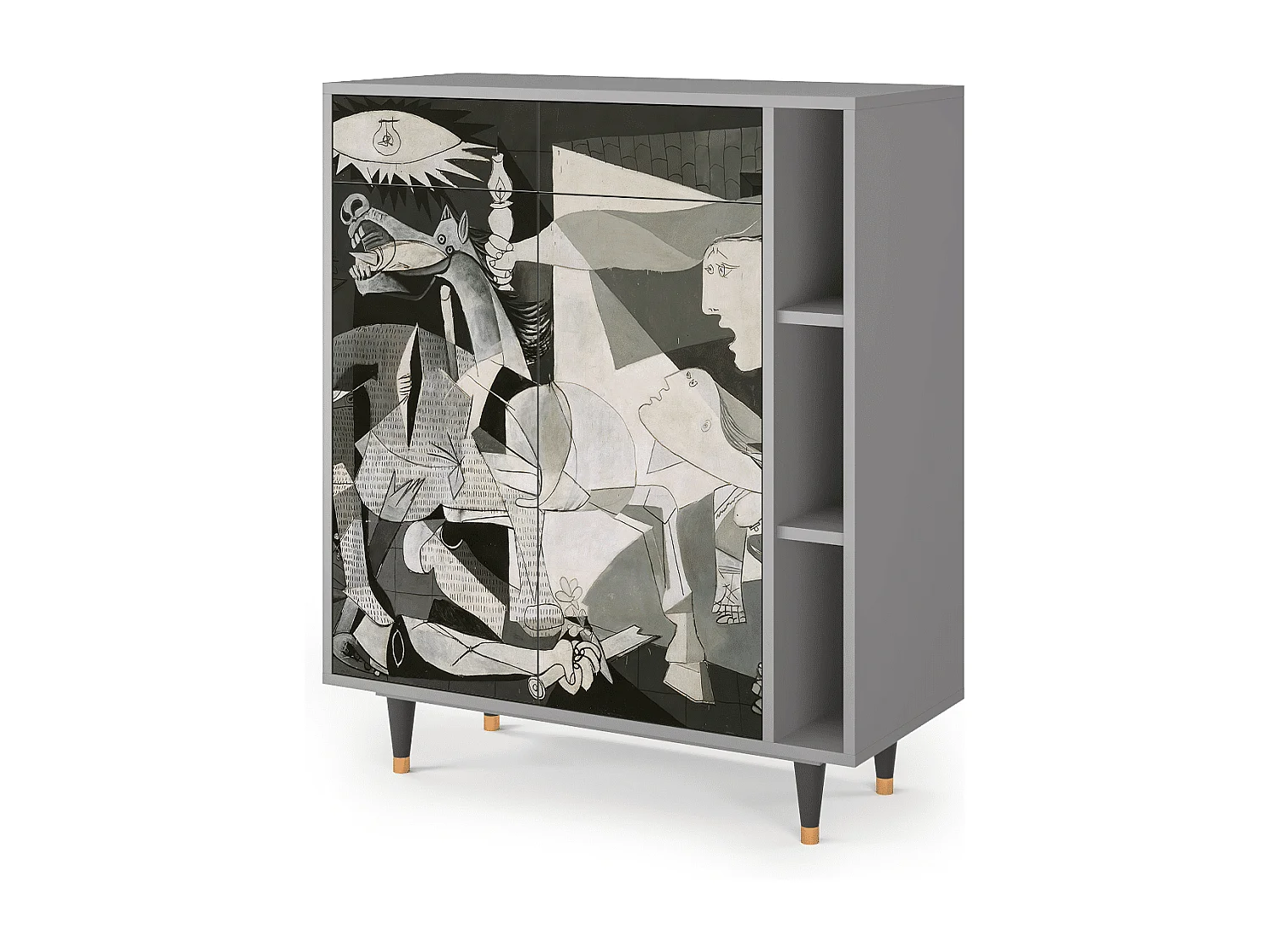 Kredens - 96х110х41 cm - BS6 - Guernica by Picasso, Szary