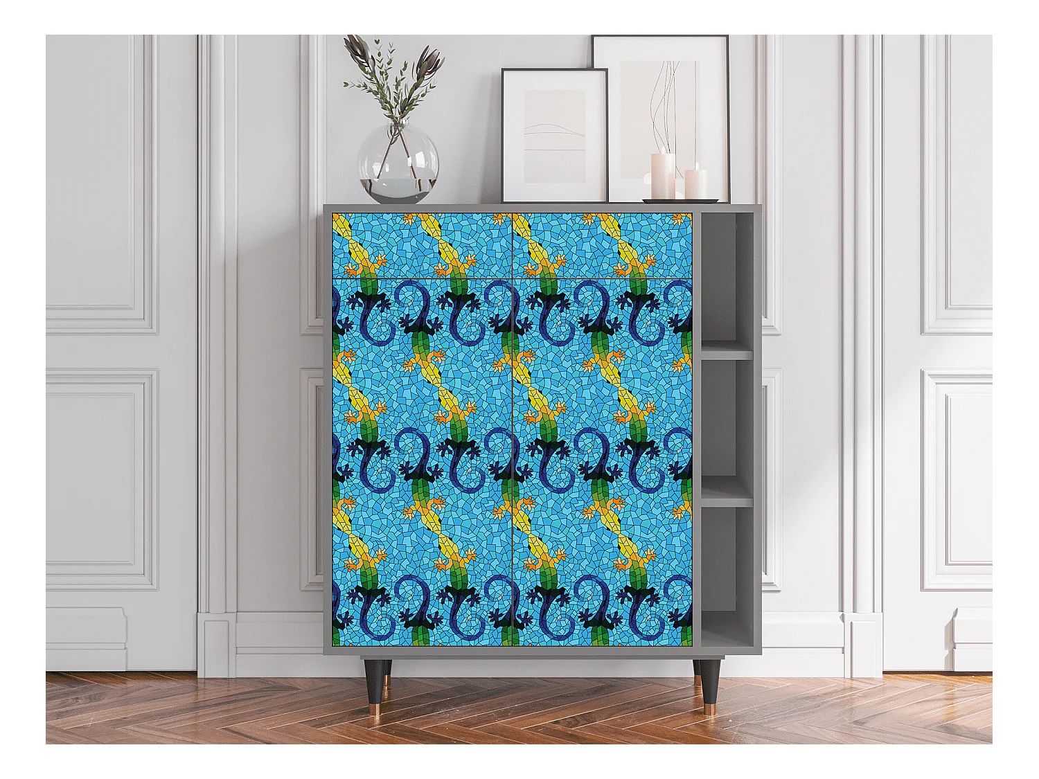 Buffet - 96х110х41 cm - BS6 - Gaudi's Lizard, Gris