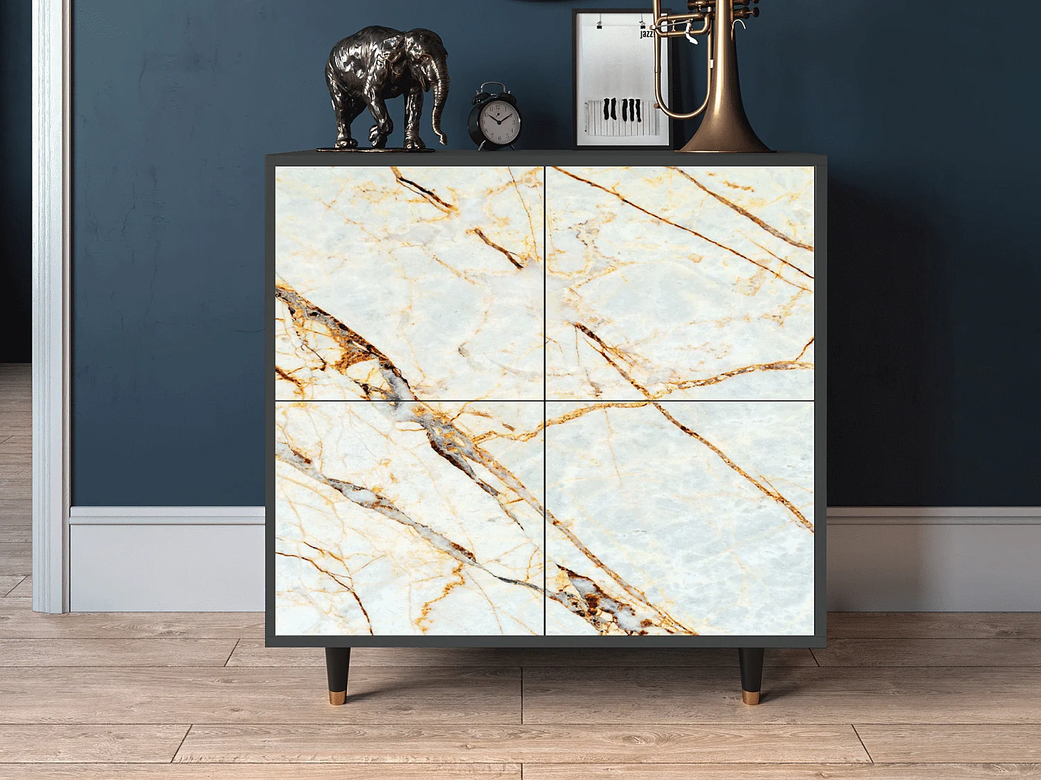 Aparador - 94x96x48 cm - BS3 - Areiay Marble, Antracite
