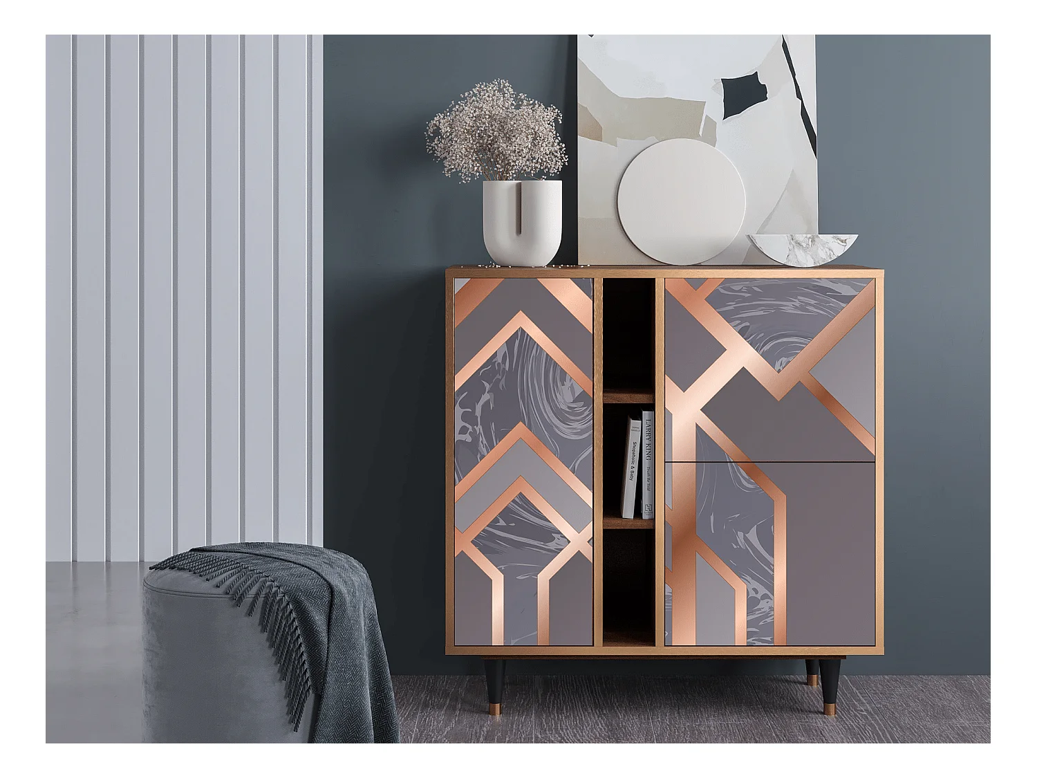 Sideboard - 94х96х41 cm - BS5 - Taupe Anatomy, Walnuss