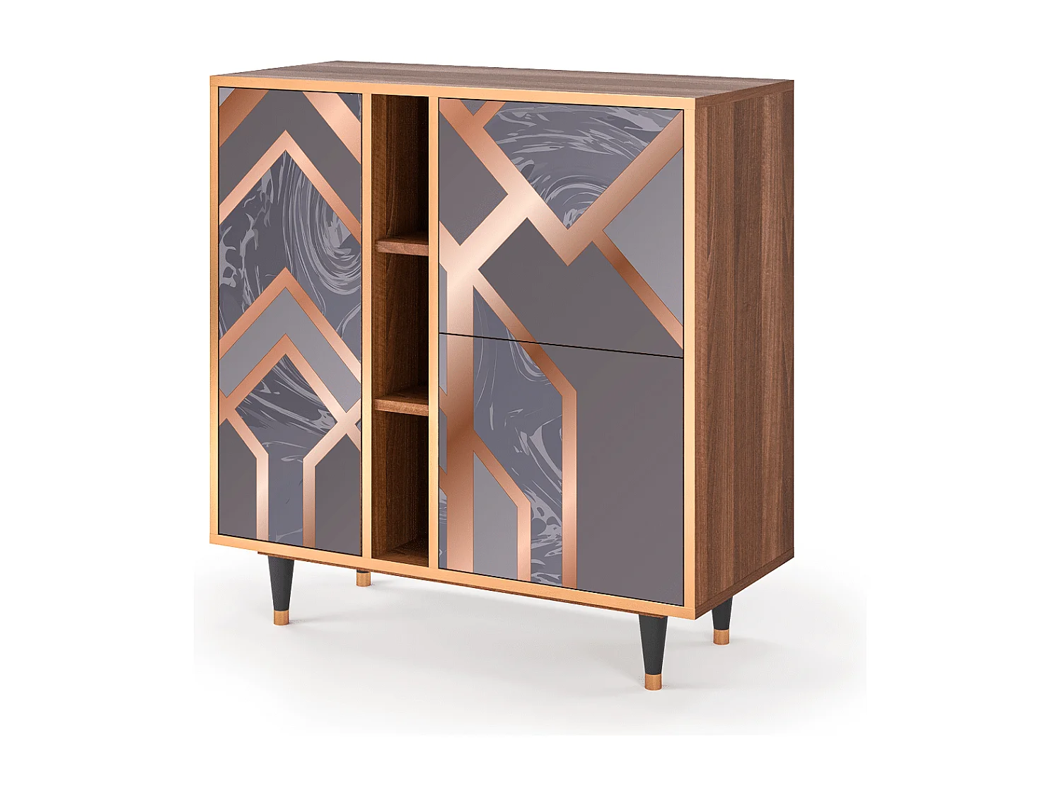 Aparador - 94х96х41 cm - BS5 - Taupe Anatomy, Nogal