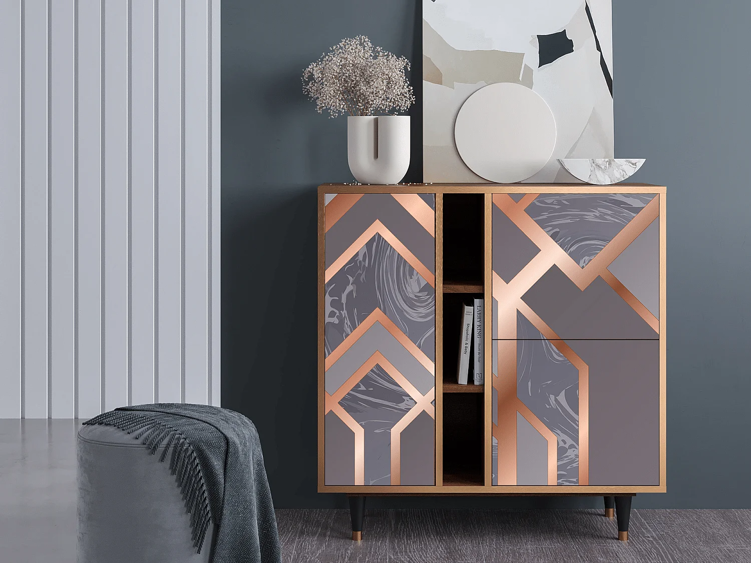 Sideboard - 94х96х41 cm - BS5 - Taupe Anatomy, Walnuss