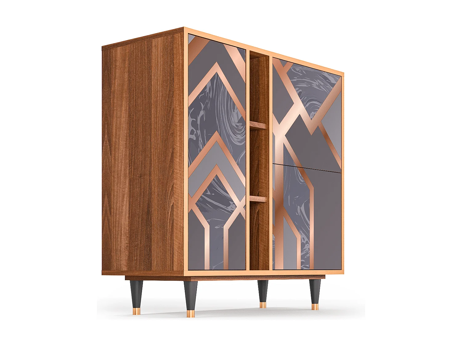 Sideboard - 94х96х41 cm - BS5 - Taupe Anatomy, Walnuss