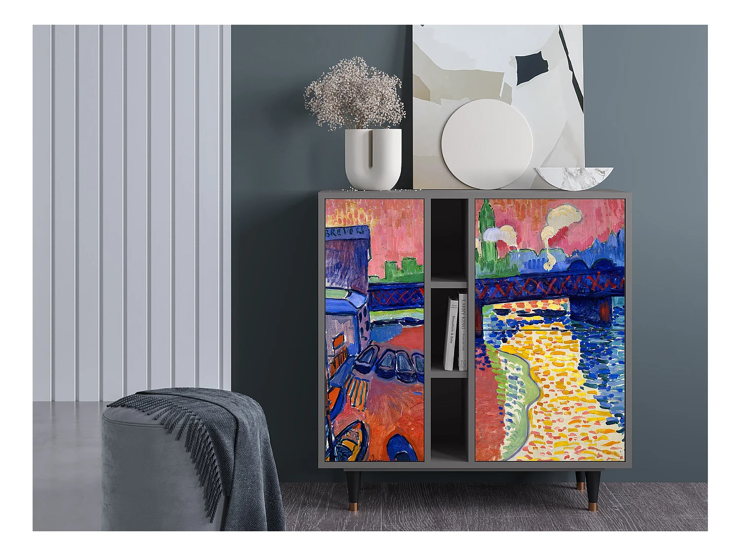 Credenza - 94х96х41 cm - BS5 - Charing Cross Bridge, Grigio