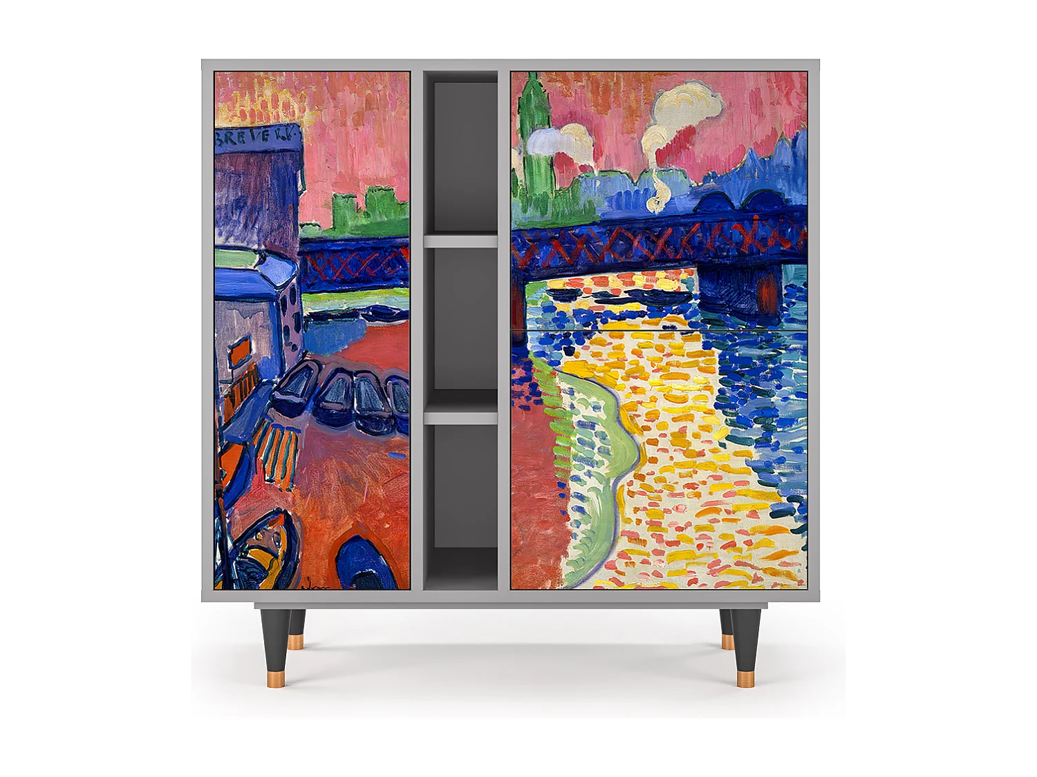 Kredens - 94х96х41 cm - BS5 - Charing Cross Bridge, Szary