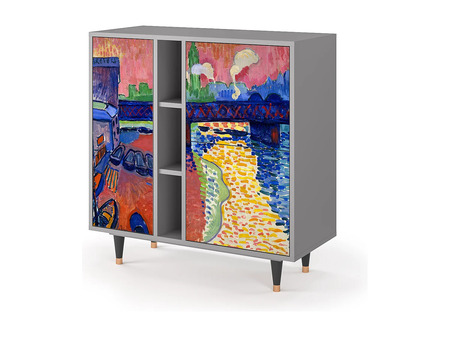 Kredens - 94х96х41 cm - BS5 - Charing Cross Bridge, Szary