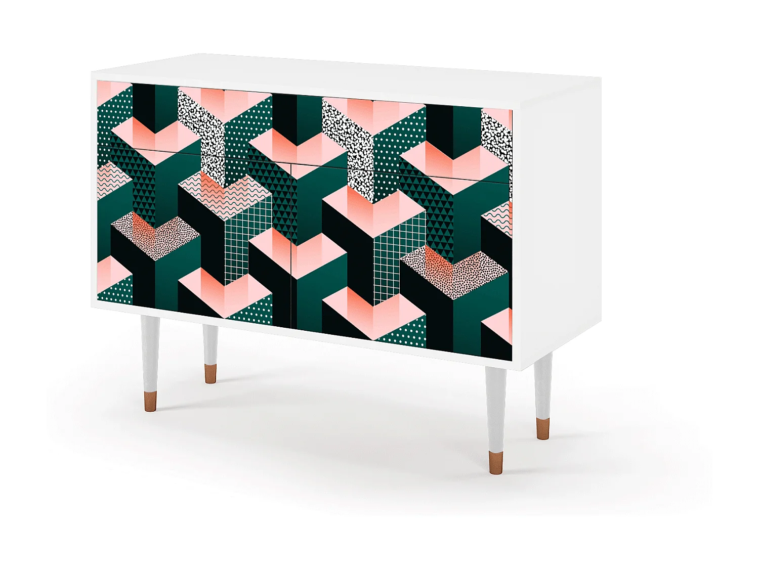 Sideboard - 115x85x48 cm - BS4 - Geometric Madness, Weiß