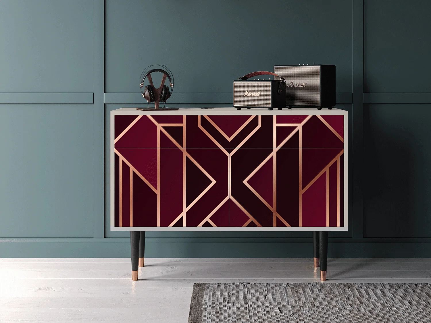 Kredens - 115x85x48 cm - BS4 - Burgundy Jewelery, Piaskowy