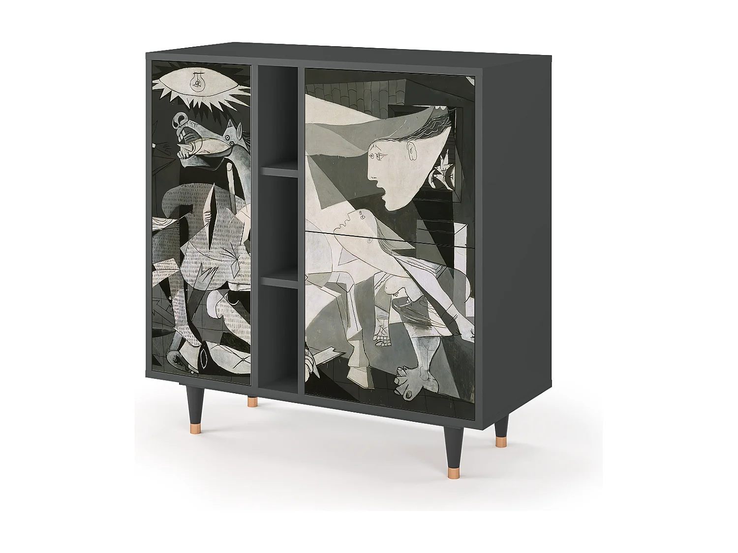 Kredens - 94х96х41 cm - BS5 - Guernica by Picasso, Antracyt