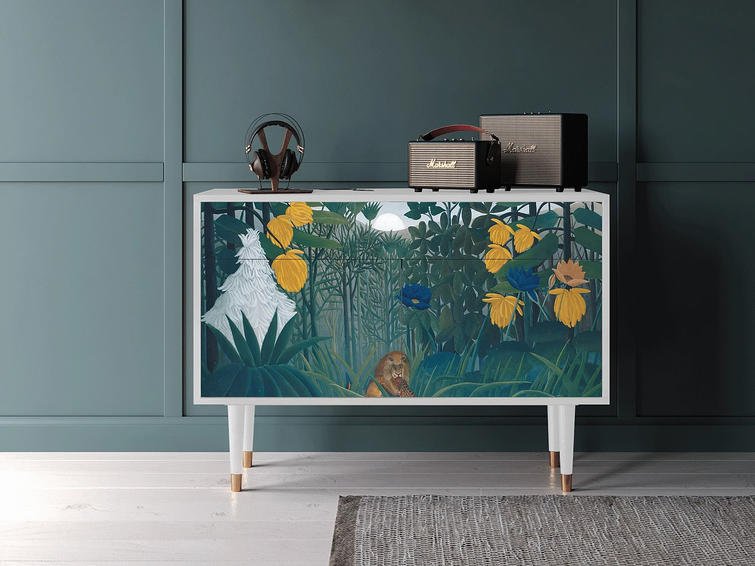 Credenza - 115x85x48 cm - BS4 - The Repast of the Lion, Bianco