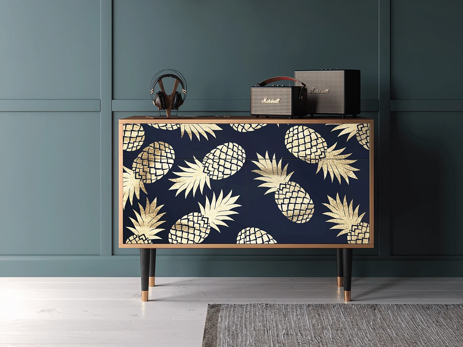 Kredens - 115x85x48 cm - BS4 - Sunny Pineaple, Orzech