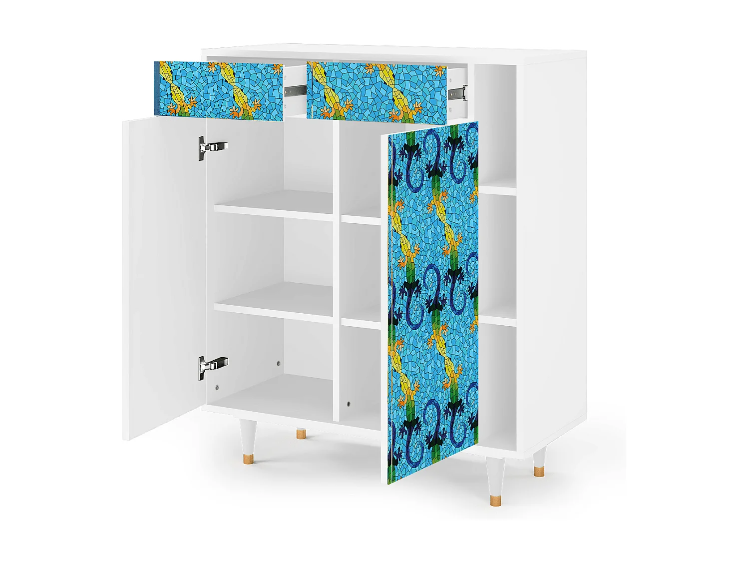 Buffet - 96х110х41 cm - BS6 - Gaudi's Lizard, Blanc