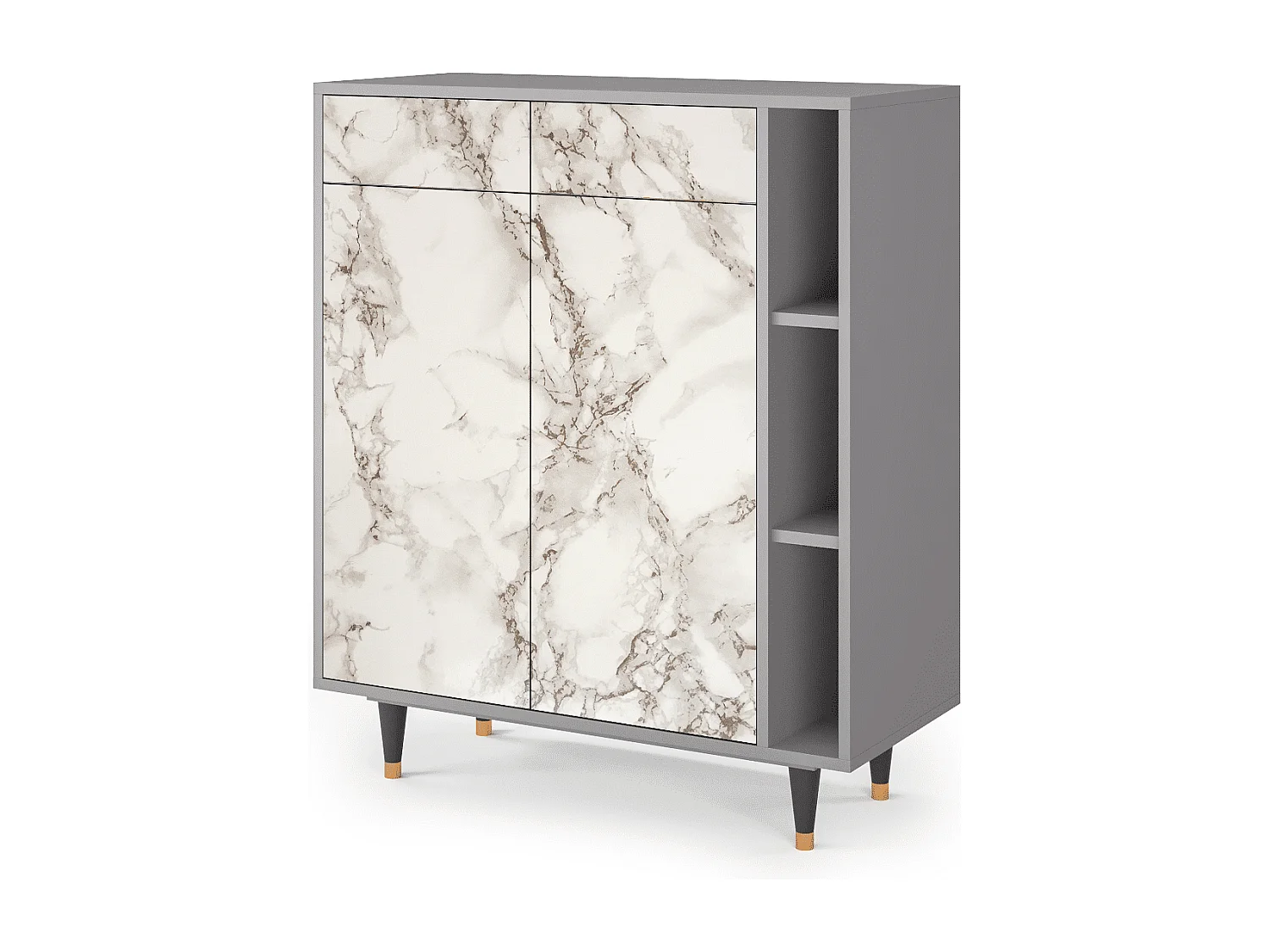 Dressoir - 96х110х41 cm - BS6 - Milk Marble, Grijs