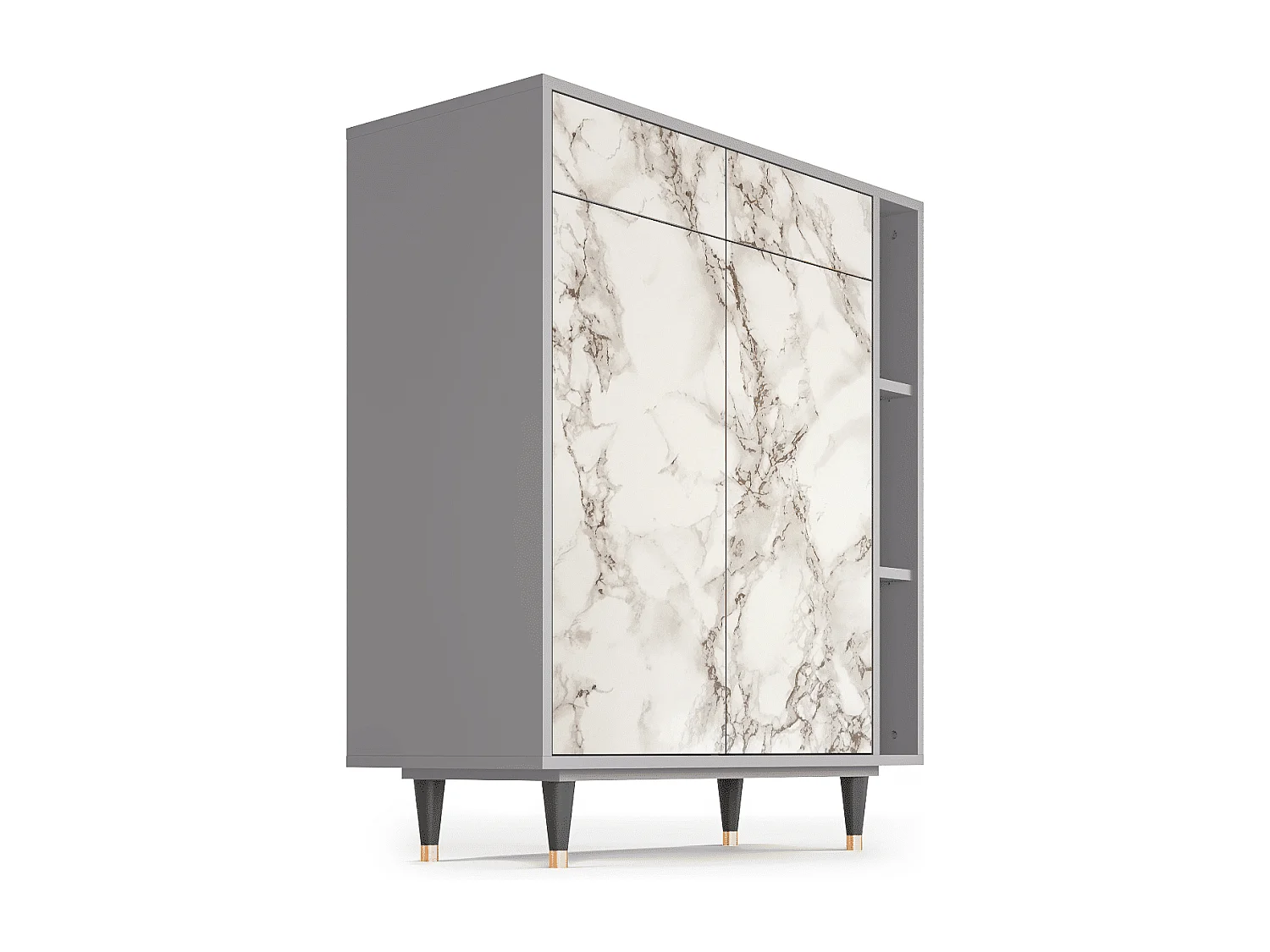 Dressoir - 96х110х41 cm - BS6 - Milk Marble, Grijs