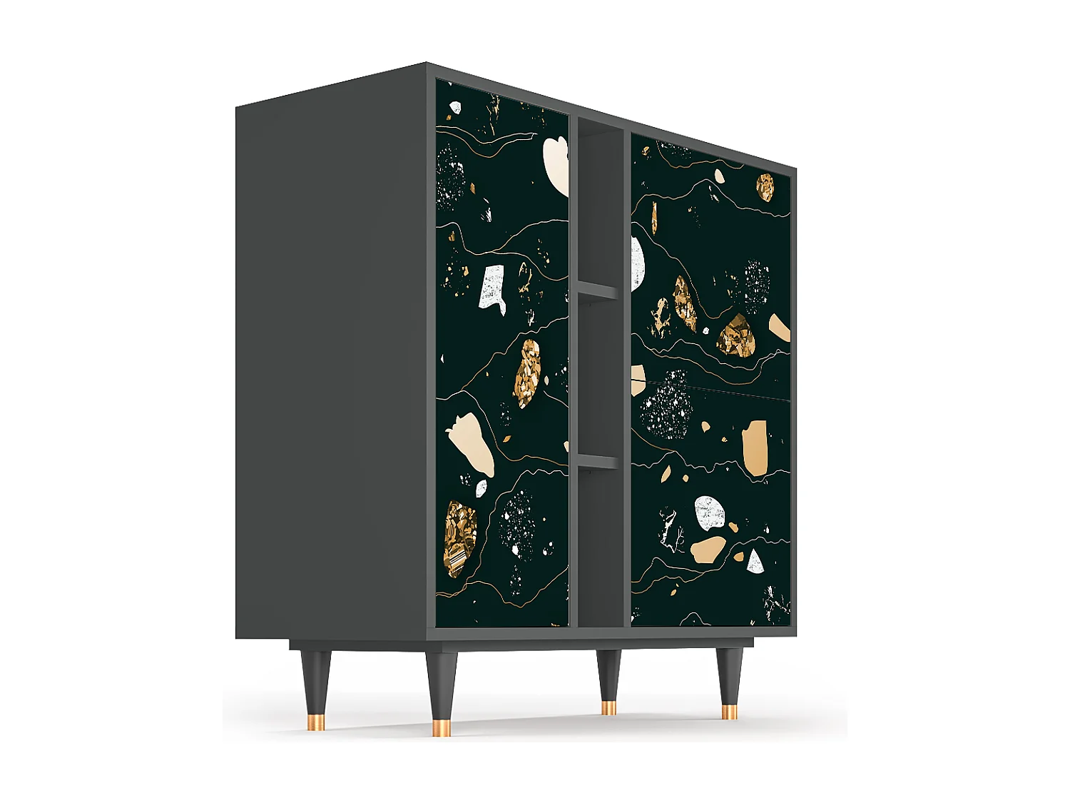 Kredens - 94х96х41 cm - BS5 - Space Rocks, Antracyt