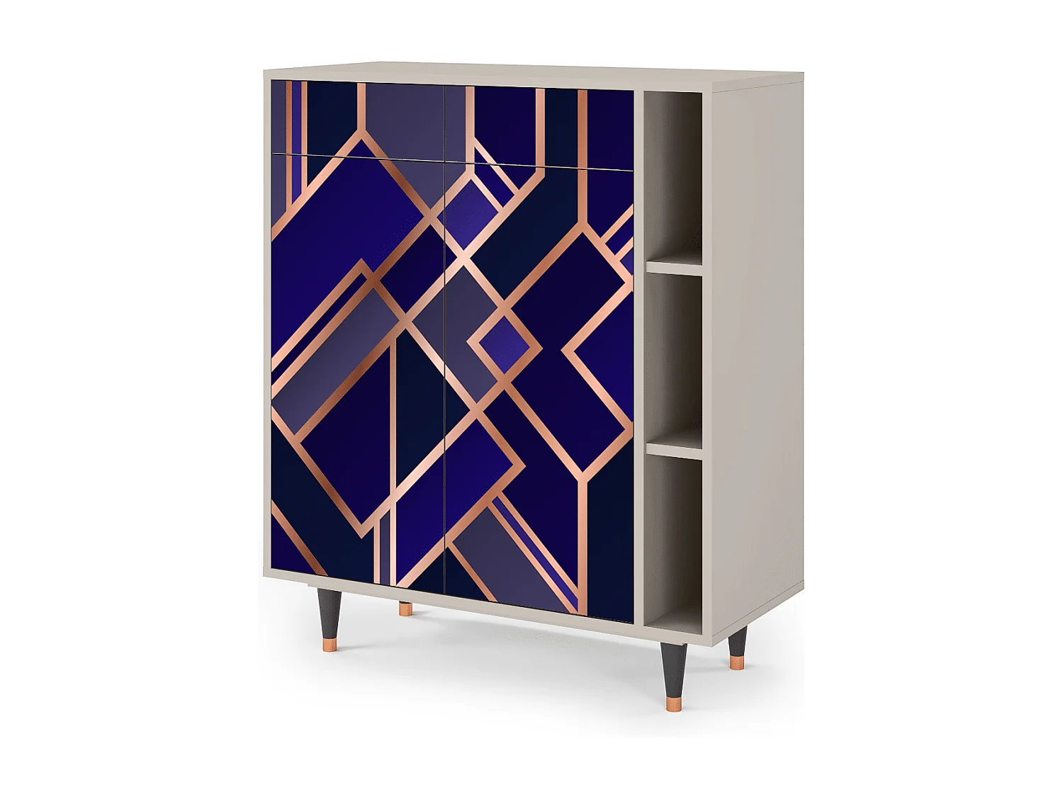 Kredens - 96х110х41 cm - BS6 - Aquamarine Getsby, Piaskowy