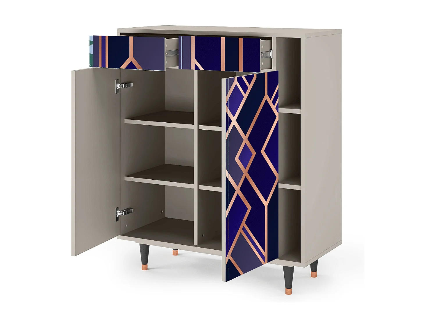 Kredens - 96х110х41 cm - BS6 - Aquamarine Getsby, Piaskowy