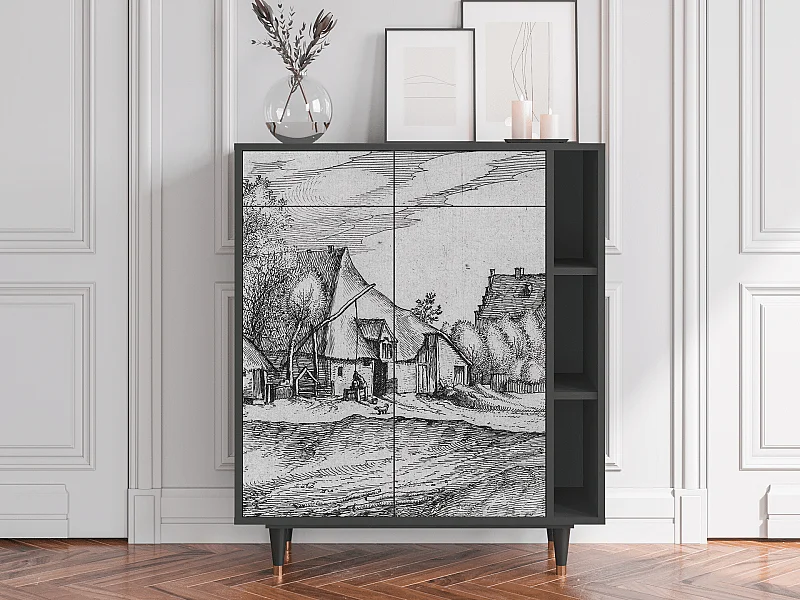 Kredens - 96х110х41 cm - BS6 - Farms in a Village, Antracyt