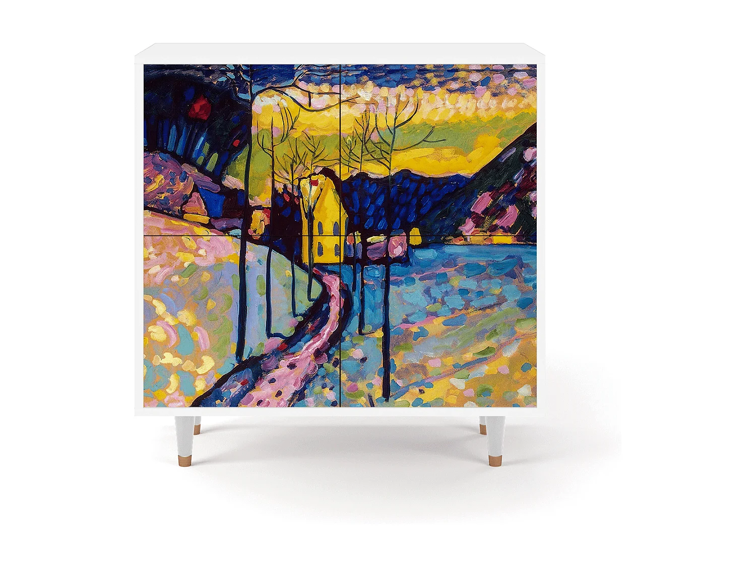 Buffet - 94x96x48 cm - BS3 - Winter Landscape, Blanc
