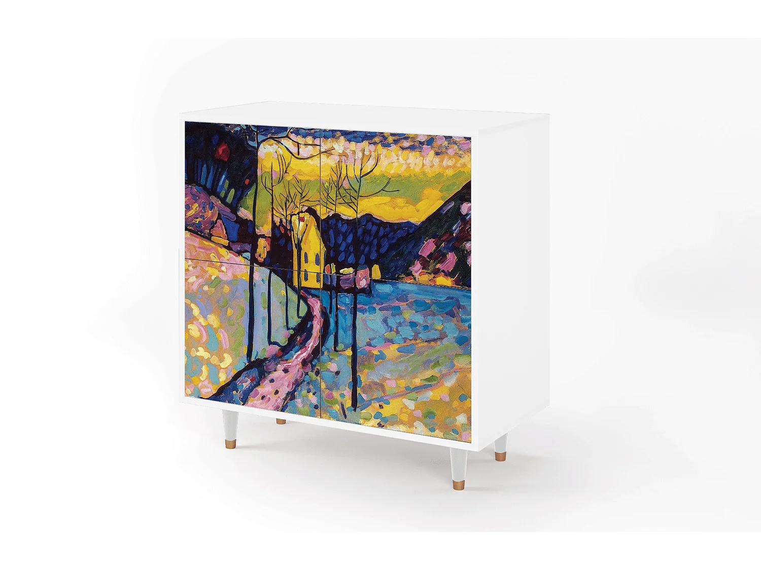 Buffet - 94x96x48 cm - BS3 - Winter Landscape, Blanc