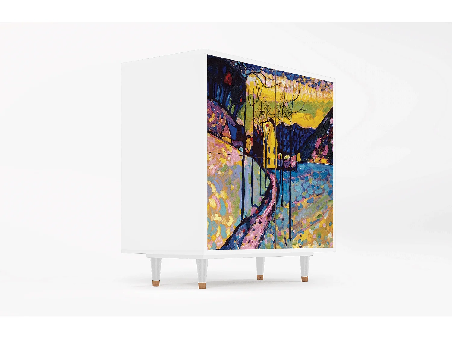 Buffet - 94x96x48 cm - BS3 - Winter Landscape, Blanc