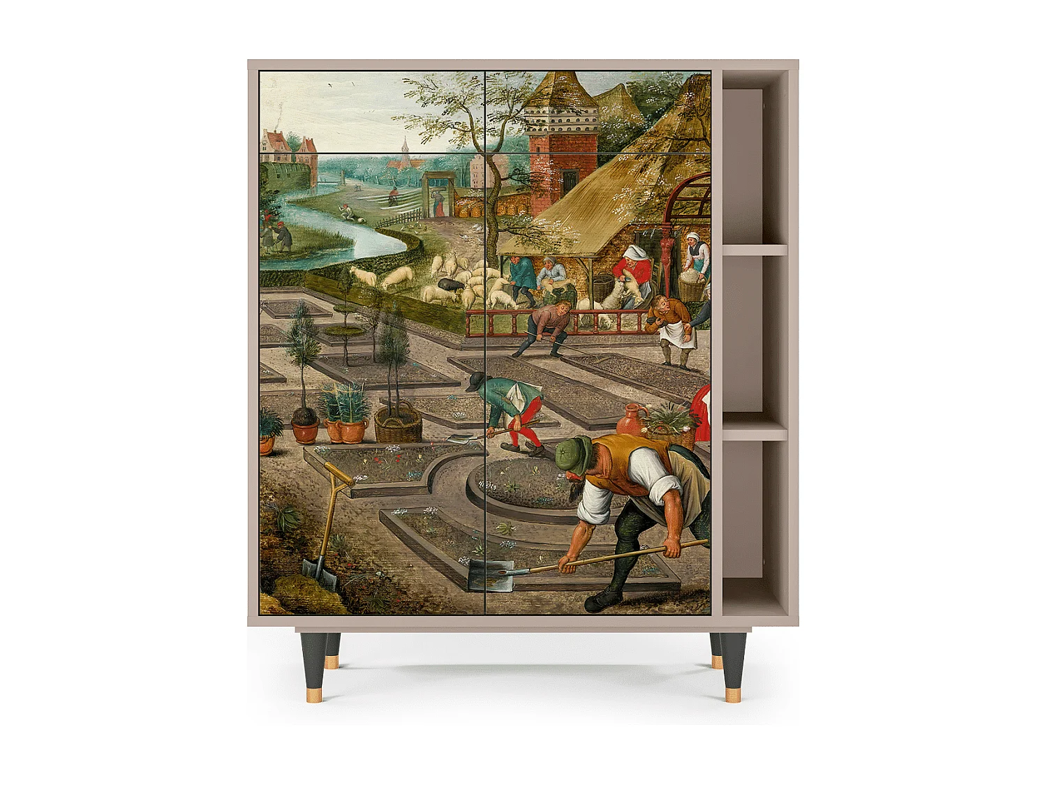 Kredens - 96х110х41 cm - BS6 - The Younger - Spring, Latte