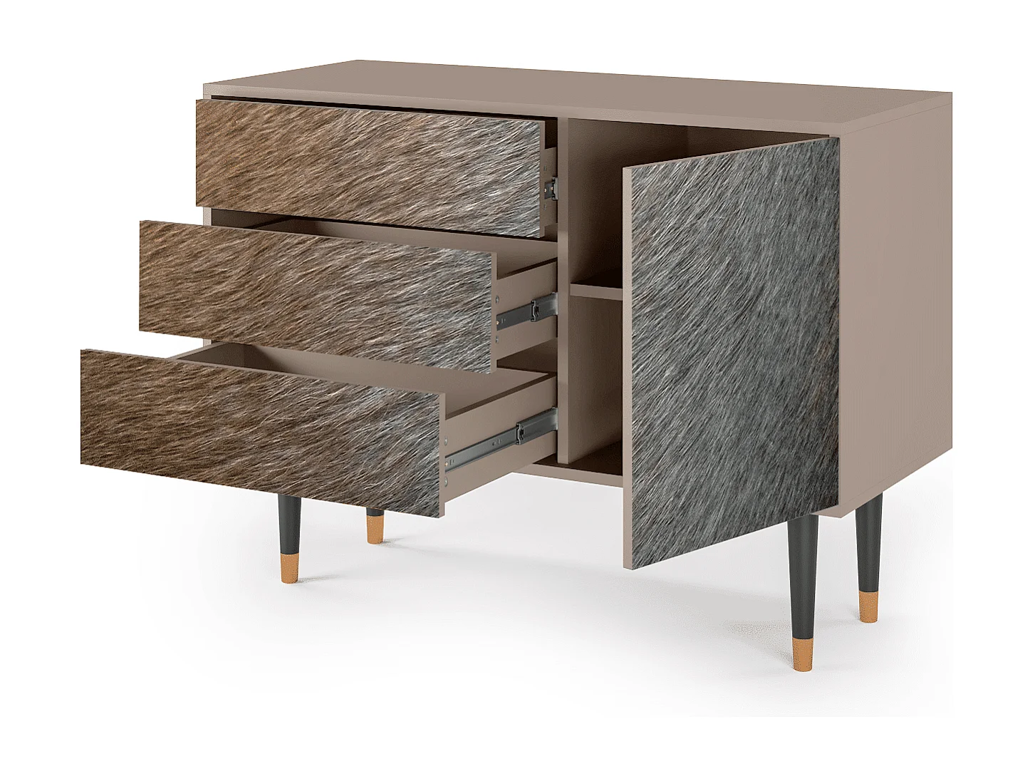 Kredens - 115х84х41 cm - S3 - Peanut Hair, Latte