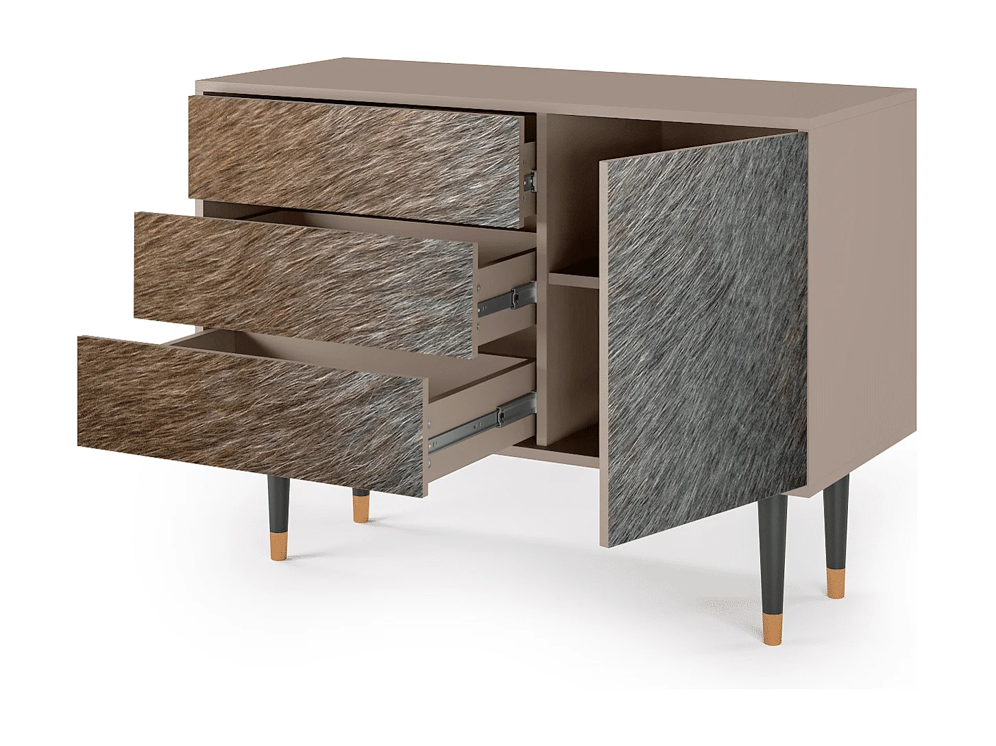 Kredens - 115х84х41 cm - S3 - Peanut Hair, Latte