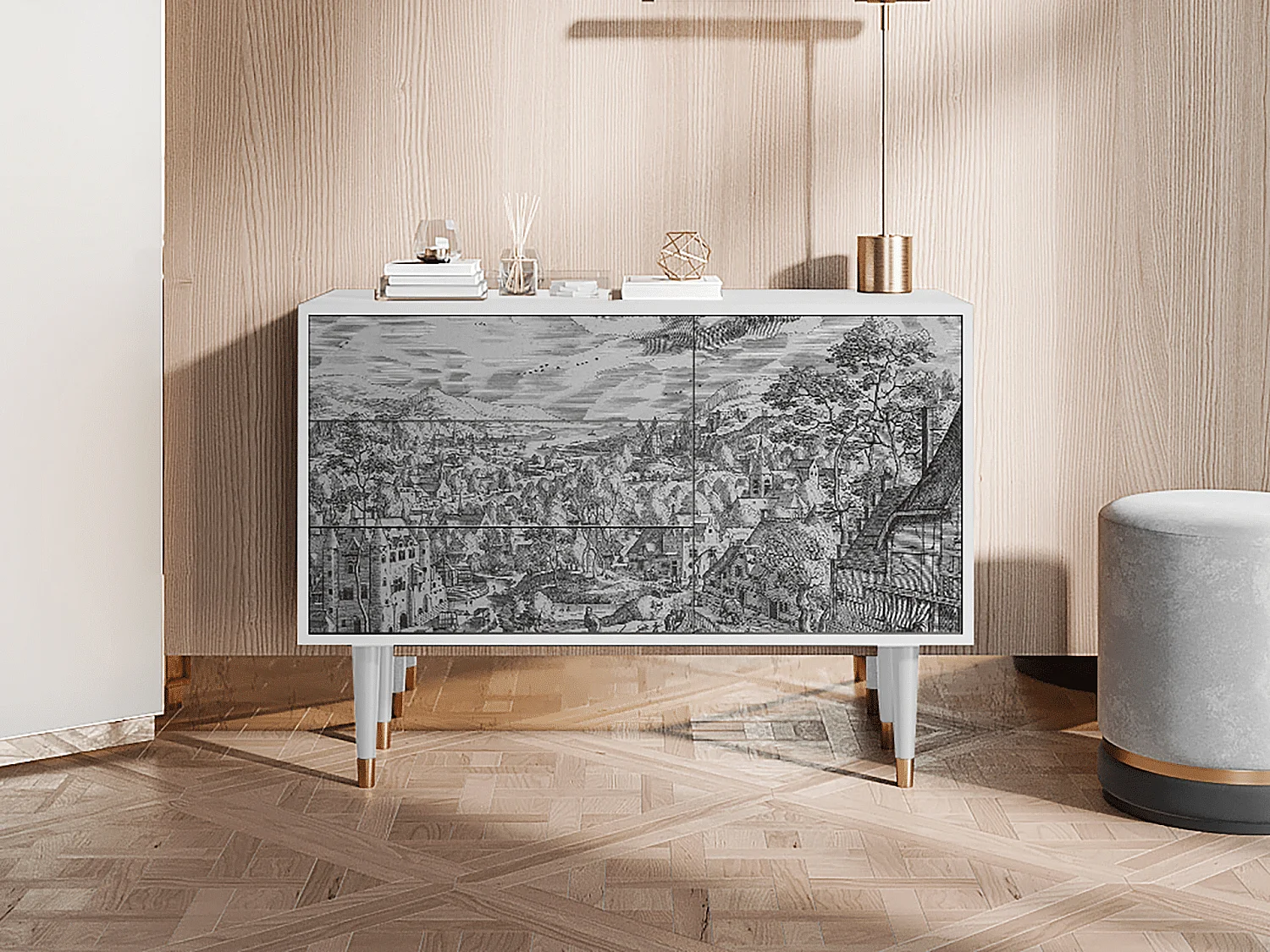 Buffet - 115х84х41 cm - S3 - Bird Dropping, Blanc