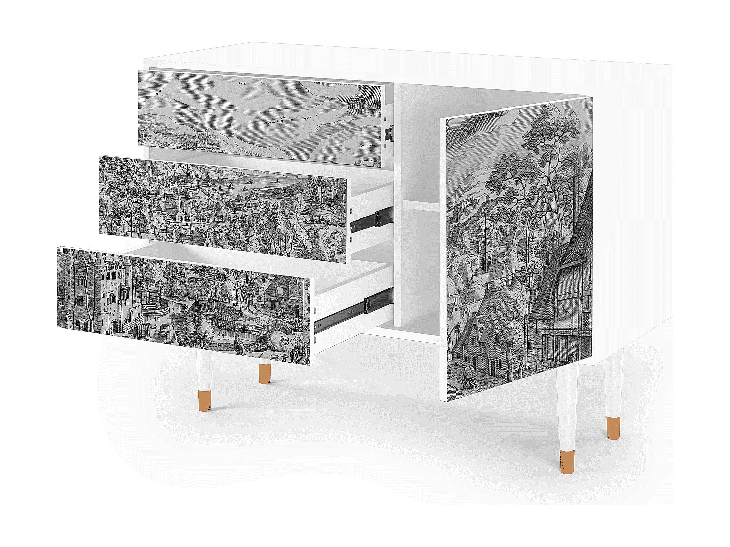 Credenza - 115х84х41 cm - S3 - Bird Dropping, Bianco