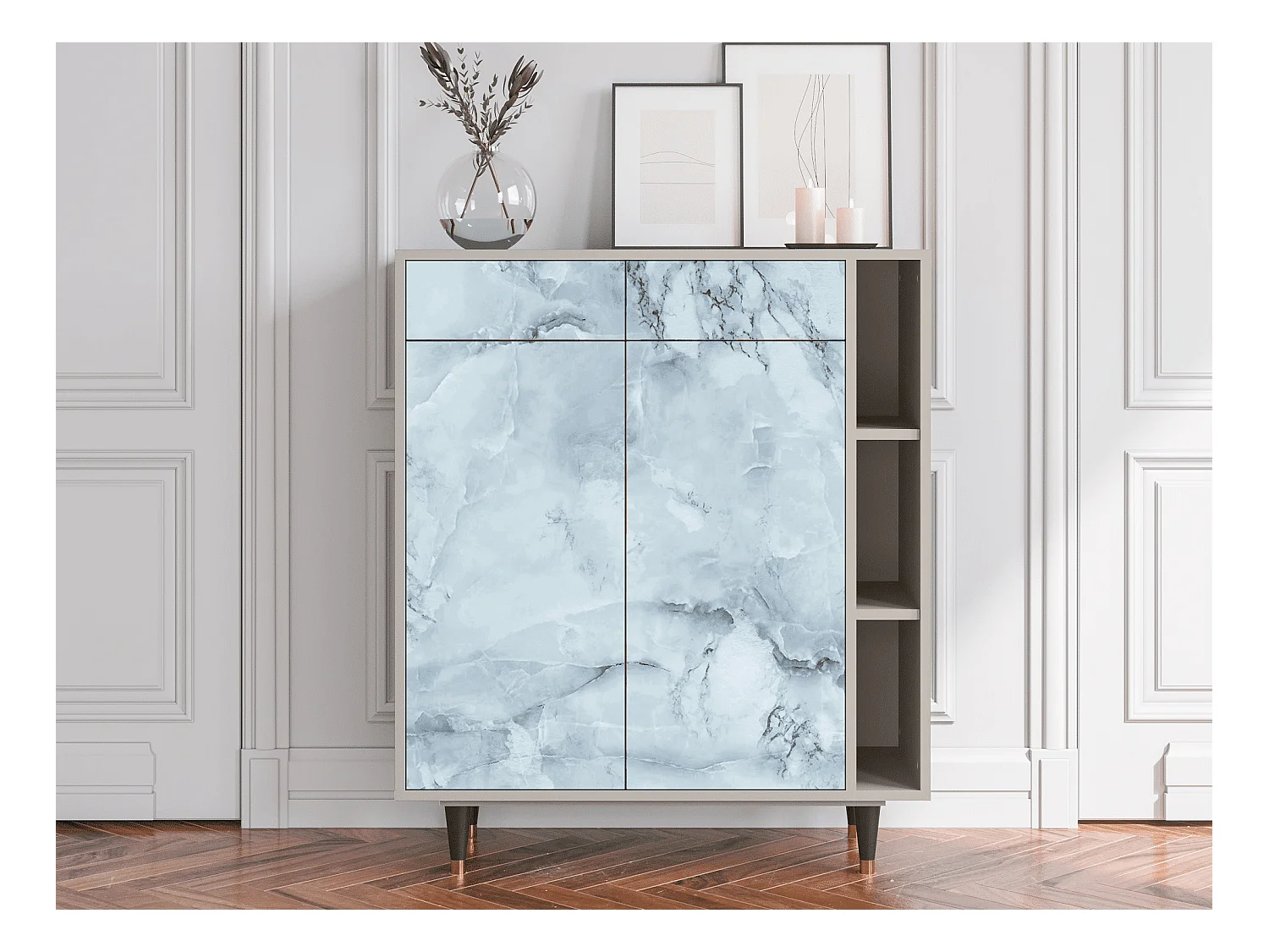 Kredens - 96х110х41 cm - BS6 - Glacial Colour, Piaskowy
