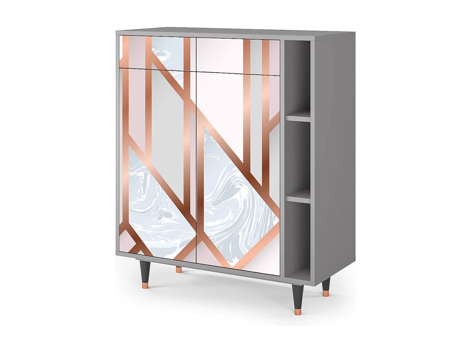 Kredens - 96х110х41 cm - BS6 - Champagne Story, Szary