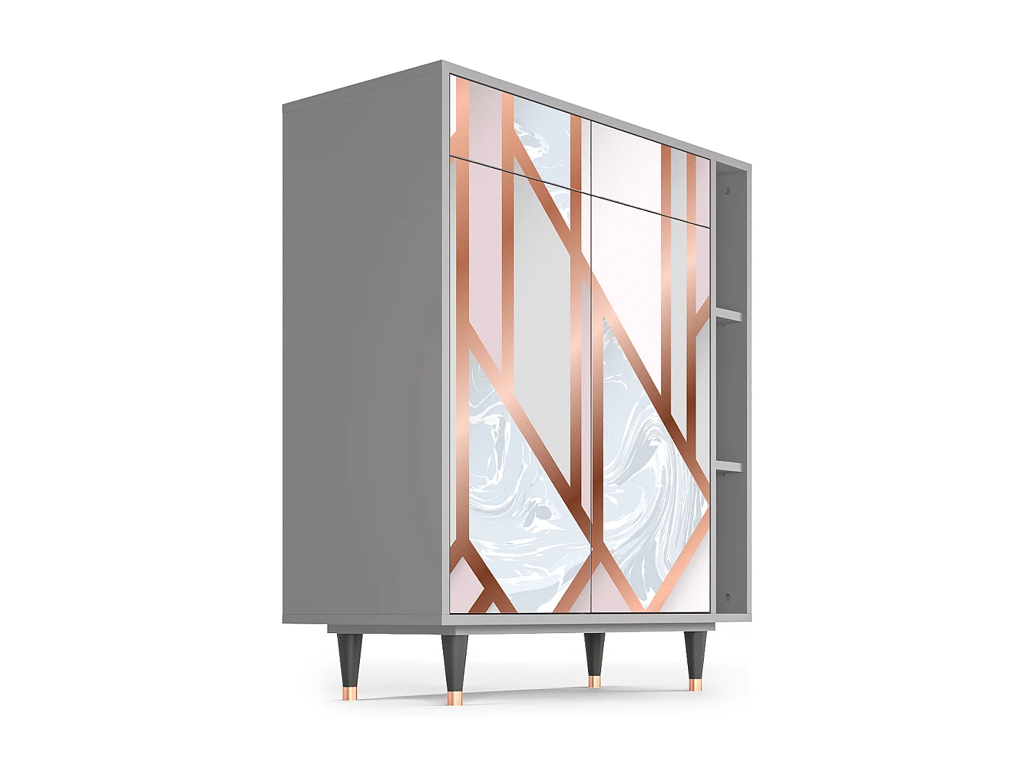 Kredens - 96х110х41 cm - BS6 - Champagne Story, Szary