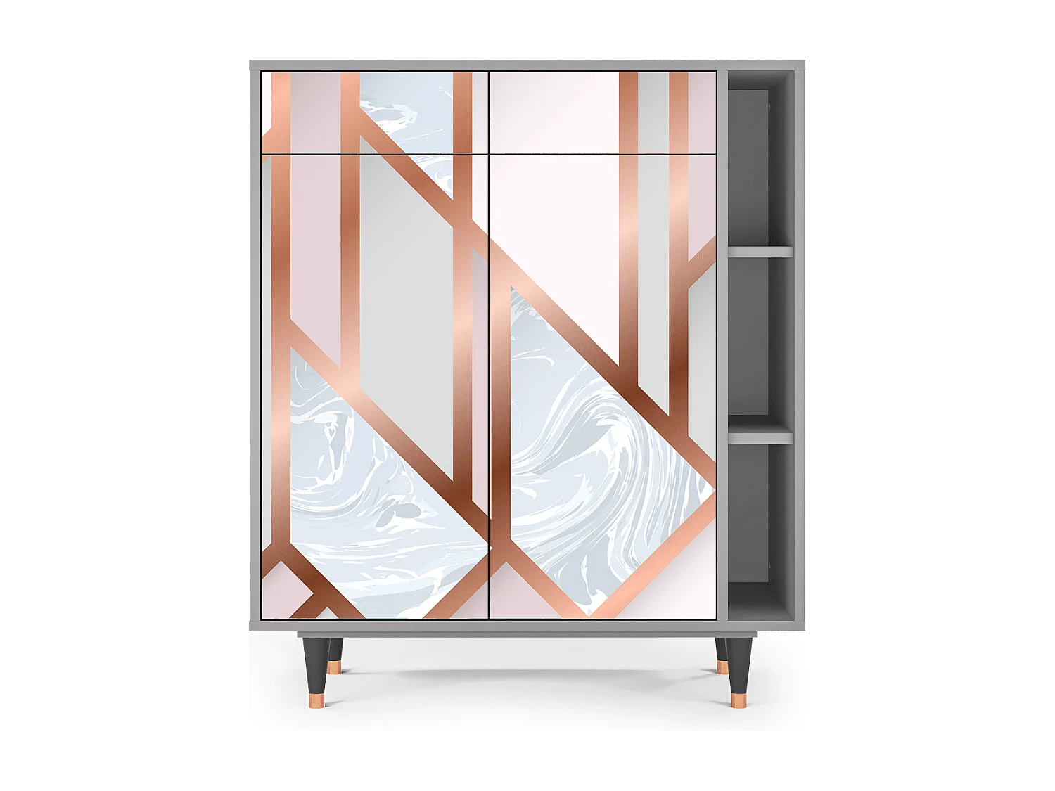 Kredens - 96х110х41 cm - BS6 - Champagne Story, Szary