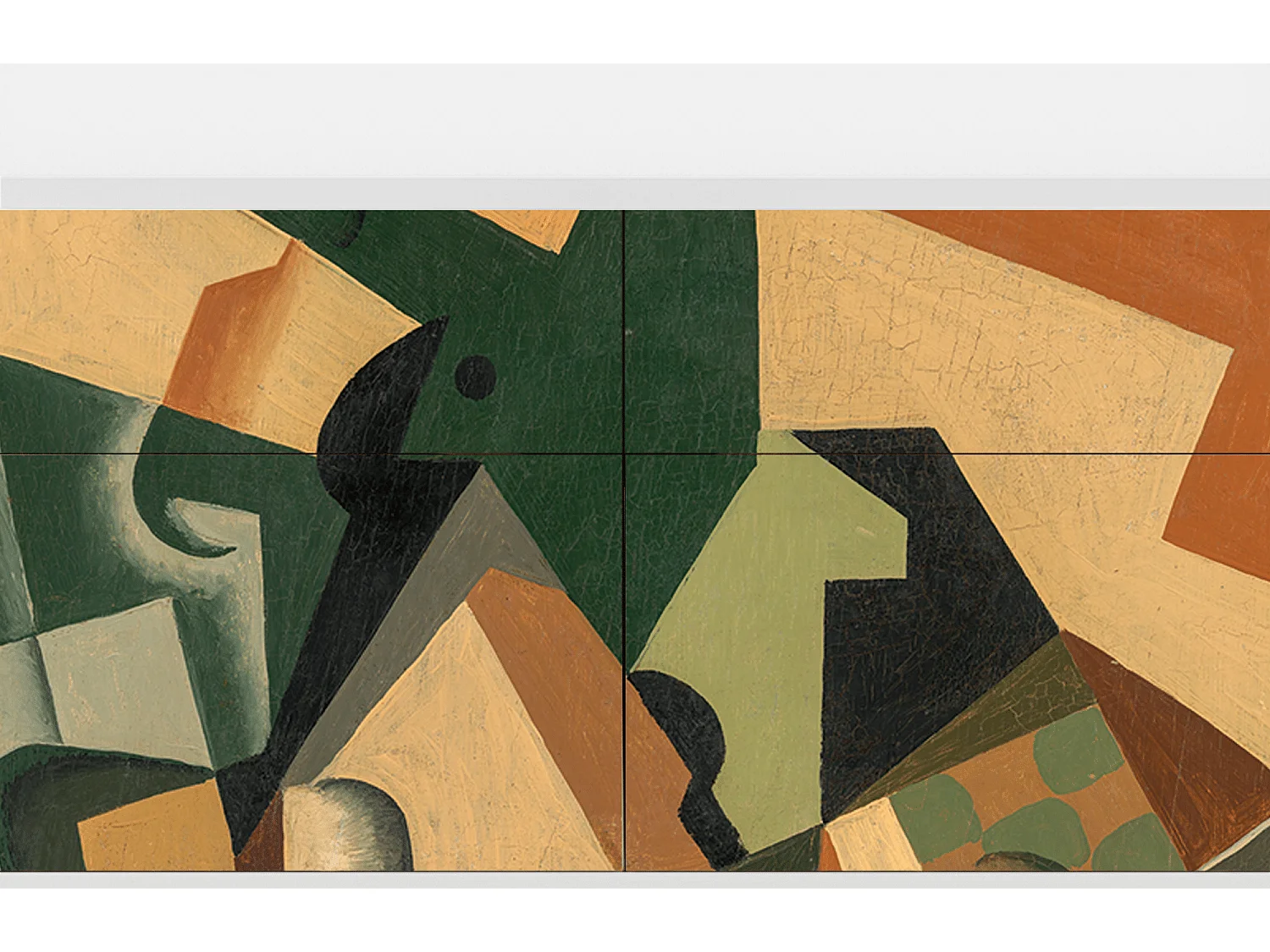 Aparador - 115x85x48 cm - BS4 - Glass and Checkerboard, Branco