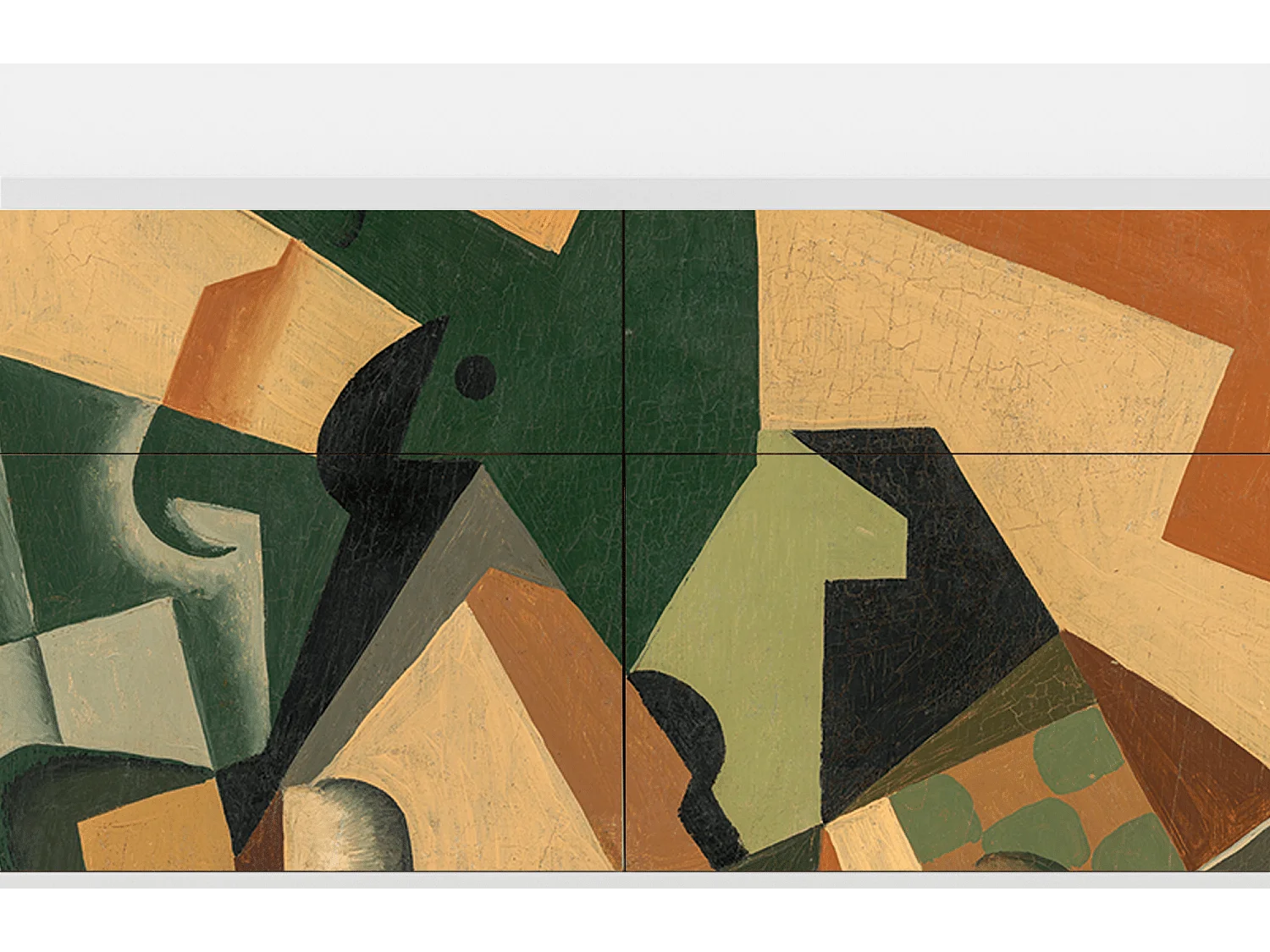 Buffet - 115x85x48 cm - BS4 - Glass and Checkerboard, Blanc