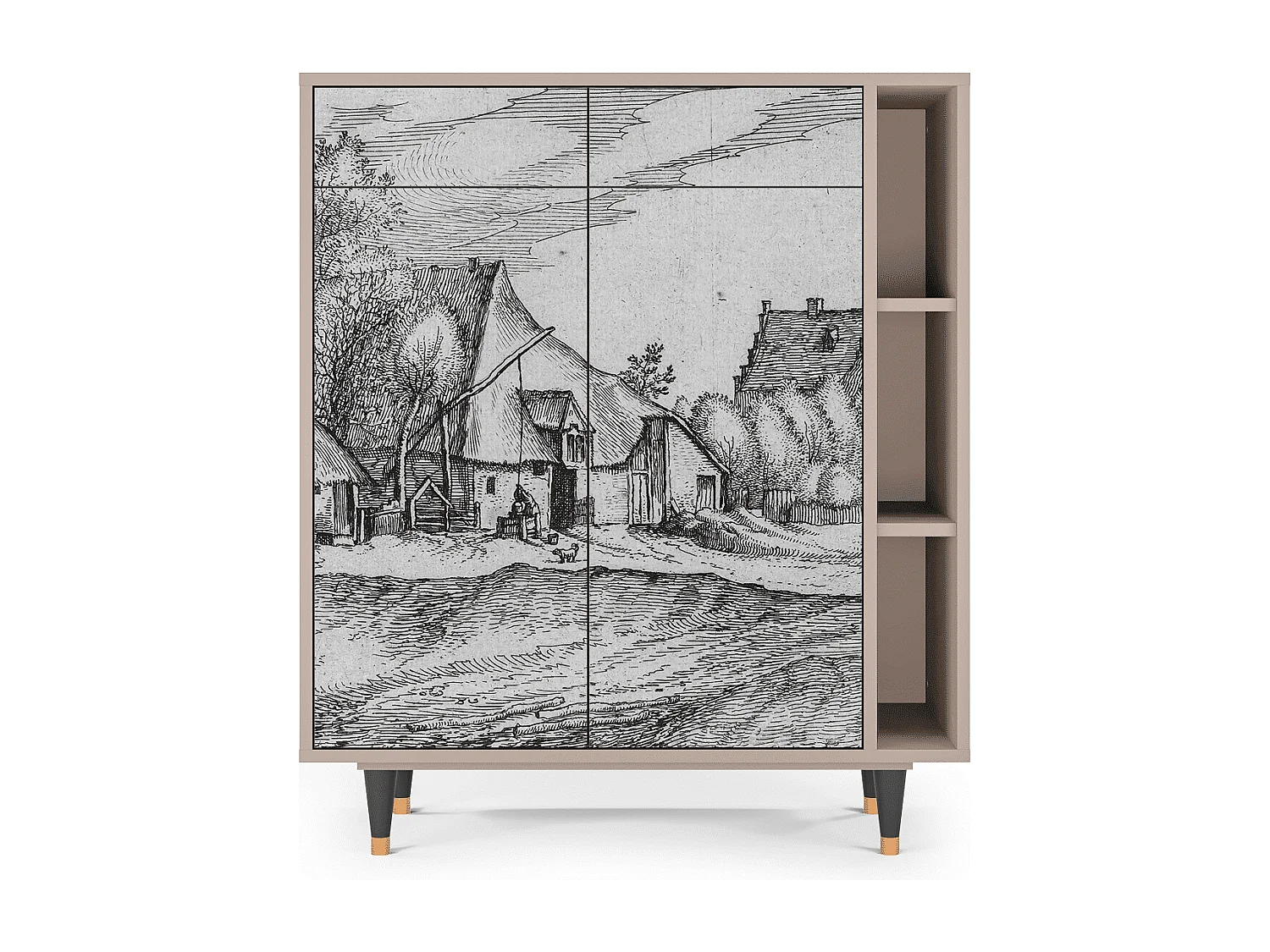 Credenza - 96х110х41 cm - BS6 - Farms in a Village, Latte