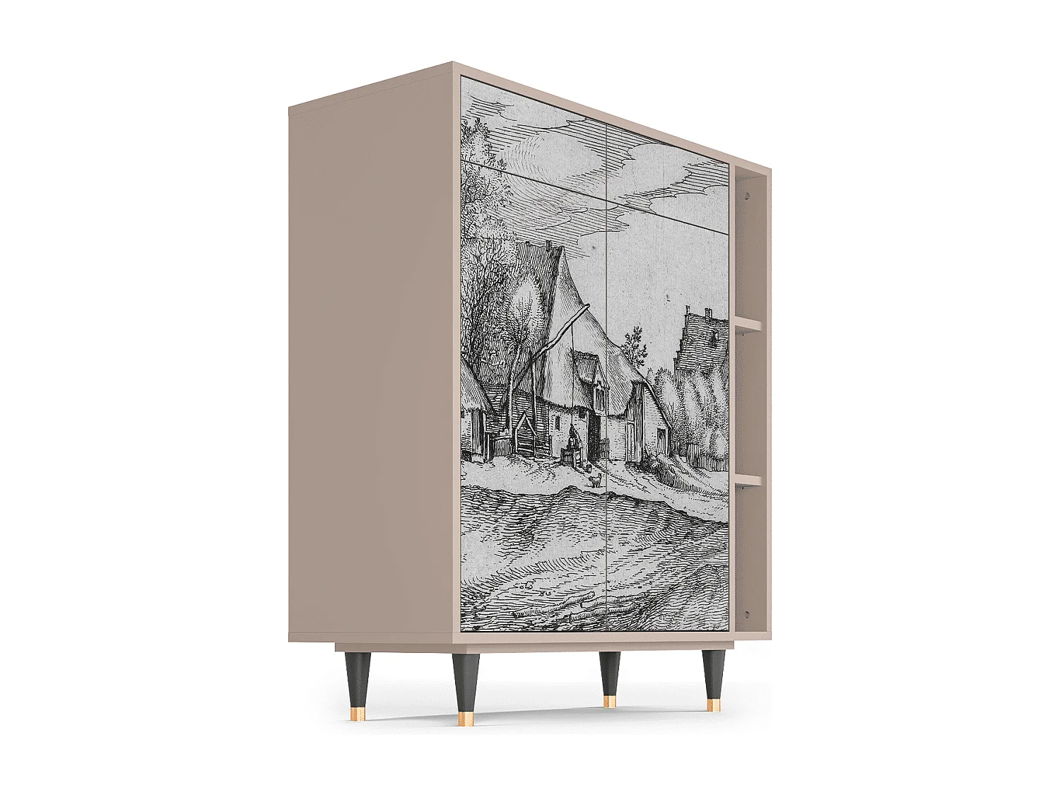 Credenza - 96х110х41 cm - BS6 - Farms in a Village, Latte