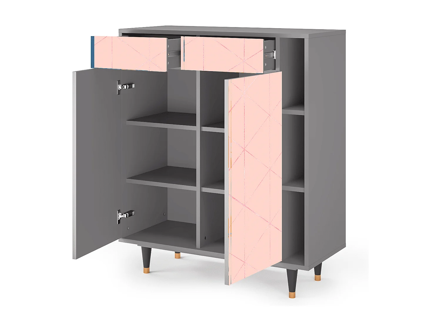 Credenza - 96х110х41 cm - BS6 - Rose Quartz, Grigio