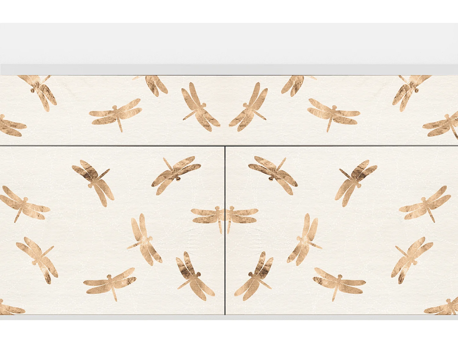 Kredens - 115x85x48 cm - BS4 - Nude Dragonflies, Biały