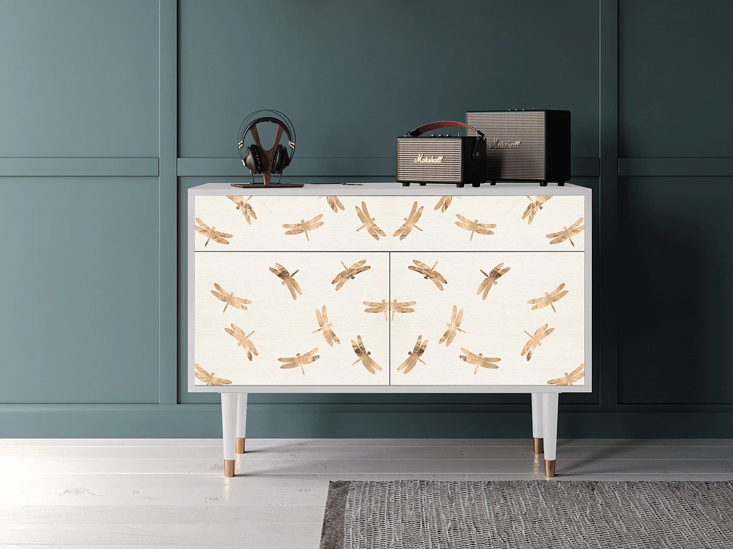 Credenza - 115x85x48 cm - BS4 - Nude Dragonflies, Bianco