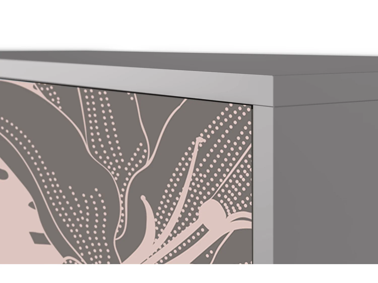 Kredens - 115х84х41 cm - S3 - Issabelline Flower, Szary