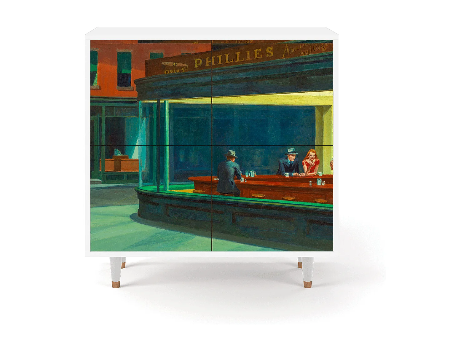 Credenza - 94x96x48 cm - BS3 - Nighthawks by Hopper, Bianco