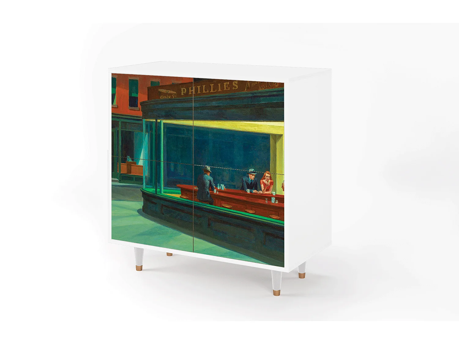 Credenza - 94x96x48 cm - BS3 - Nighthawks by Hopper, Bianco