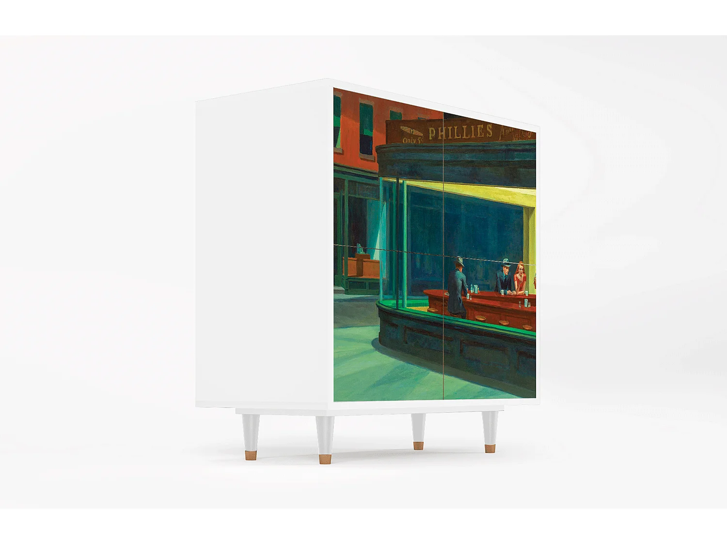 Credenza - 94x96x48 cm - BS3 - Nighthawks by Hopper, Bianco