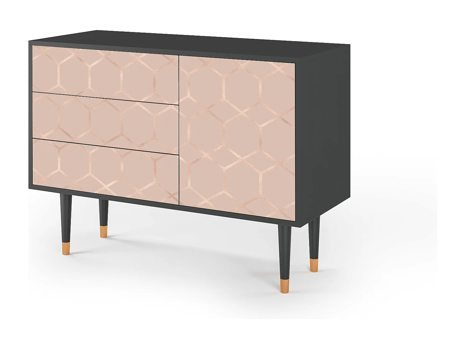 Dressoir - 115х84х41 cm - S3 - Rose Honeycomb, Antraciet