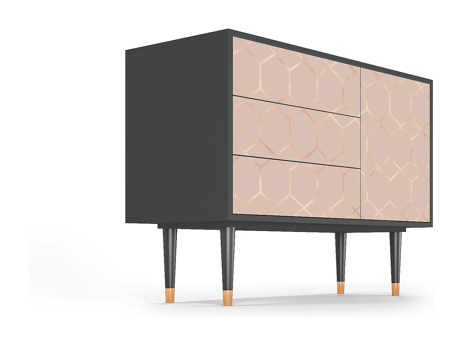 Dressoir - 115х84х41 cm - S3 - Rose Honeycomb, Antraciet