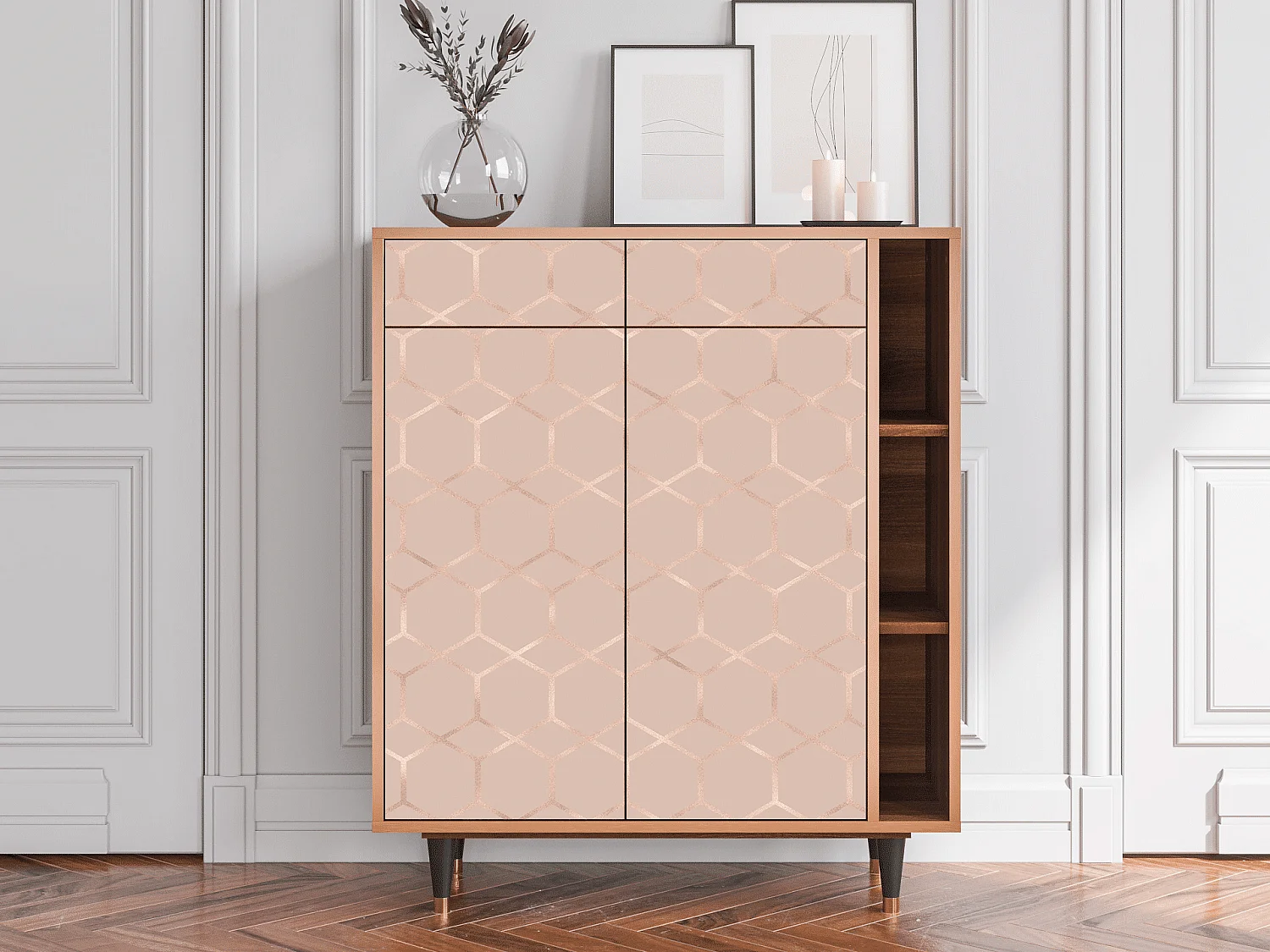 Buffet - 96х110х41 cm - BS6 - Rose Honeycomb, Noyer