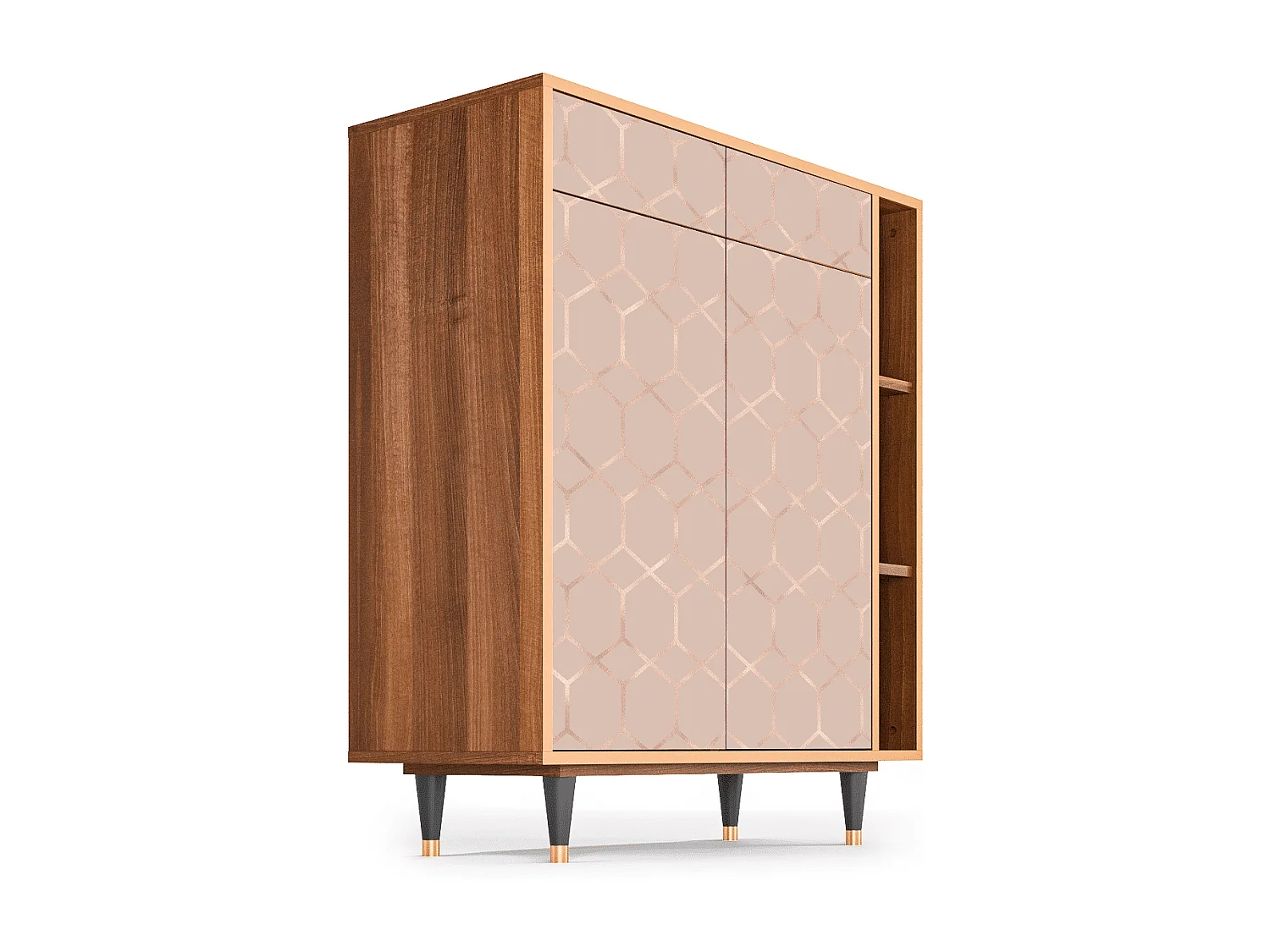 Dressoir - 96х110х41 cm - BS6 - Rose Honeycomb, Walnoot